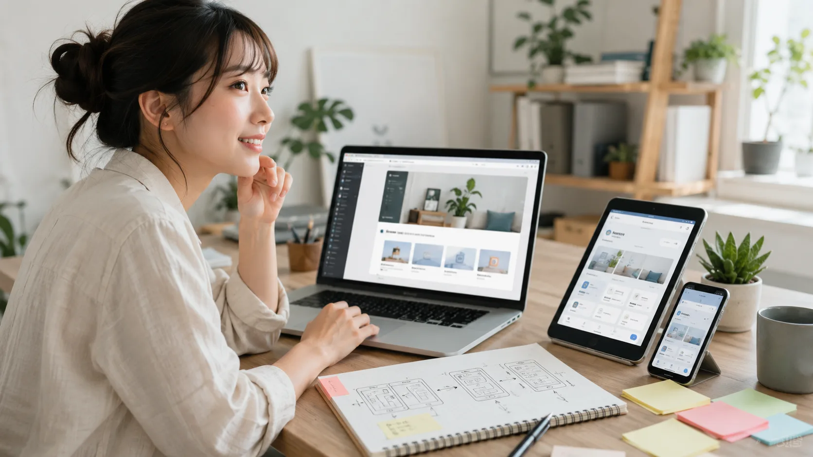 Webサイト制作を入口にしてアプリ制作へ広げていくイメージ